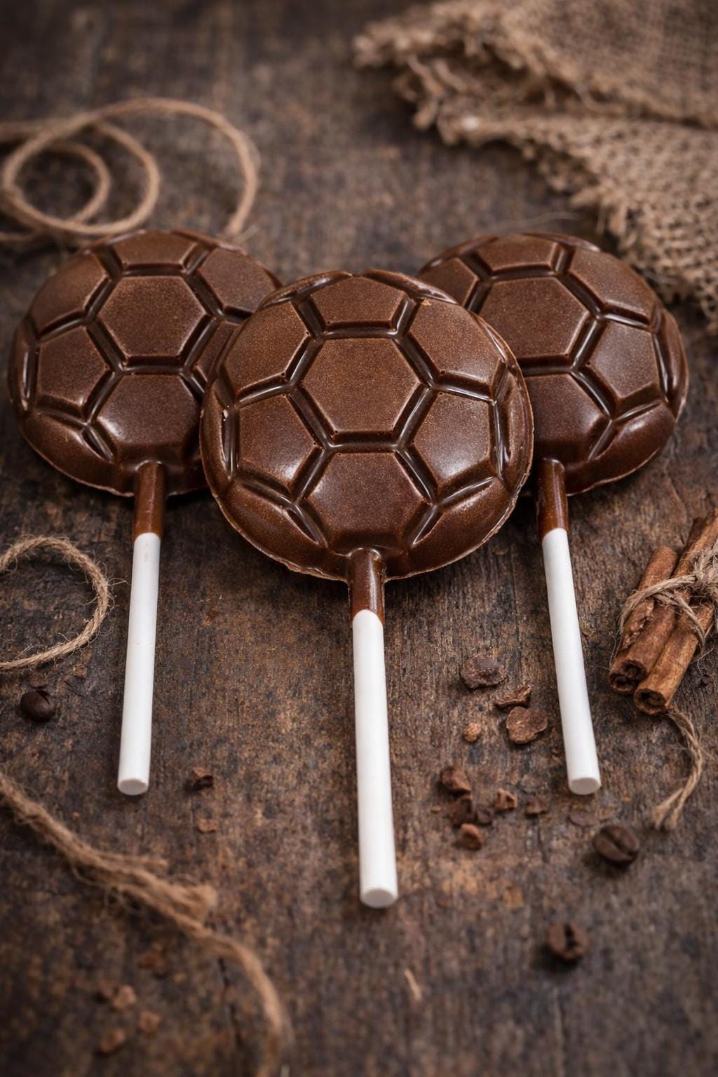 Handmade Milk Chocolate Football Lollipops – 40g Artisan Sports Treats, Party Favours & Gifts.