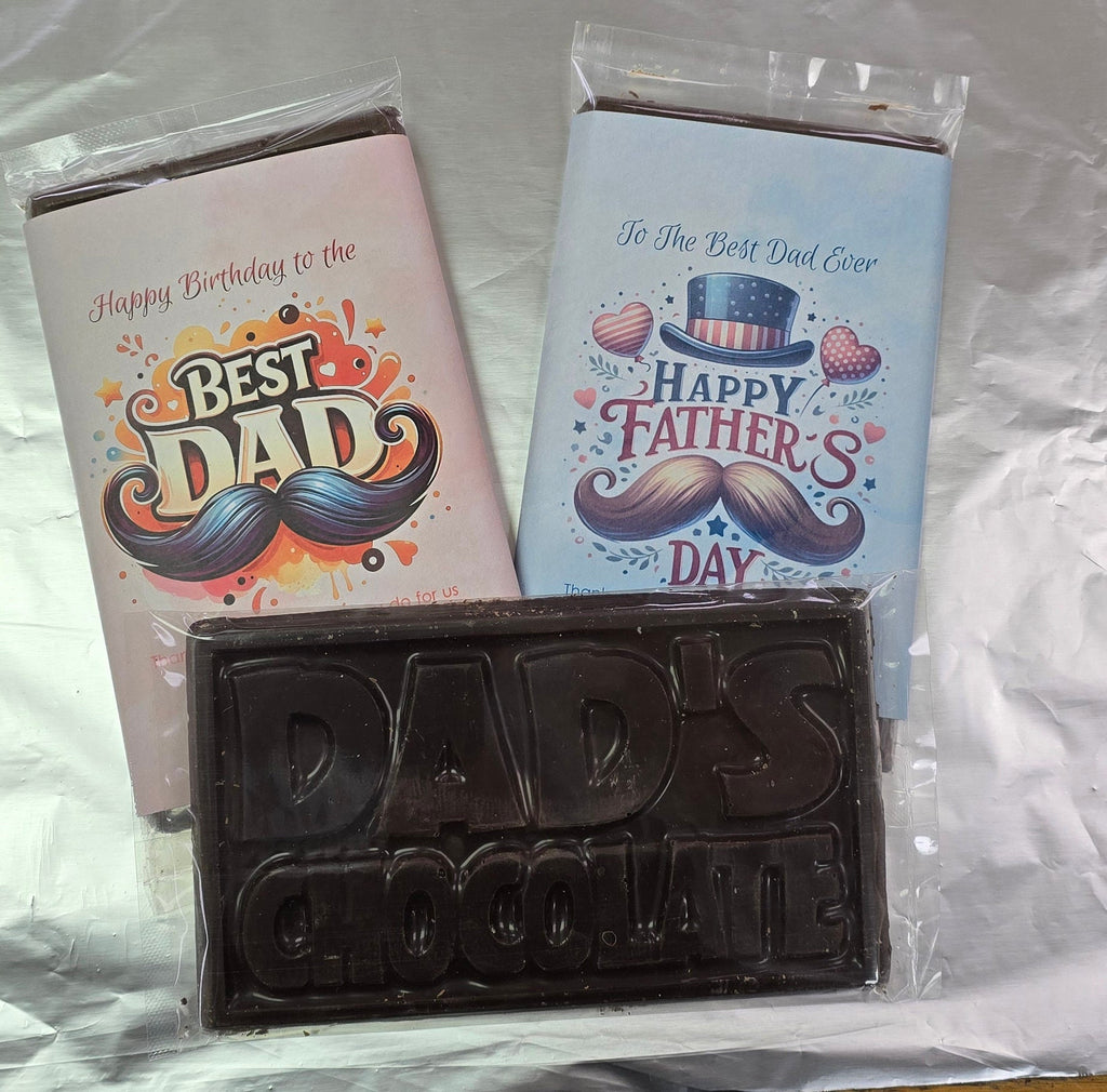 Dad & Grandad Chocolate Bars – Handmade Personalised Gift Milk, Dark or White Chocolate.