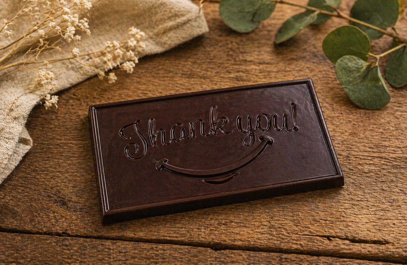 Thank You Bar 120g Belgian Chocolate.