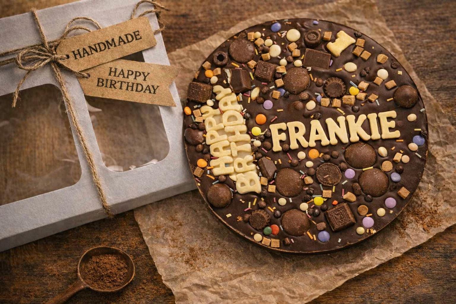 Giant 8 inch personalised chocolate pizza
