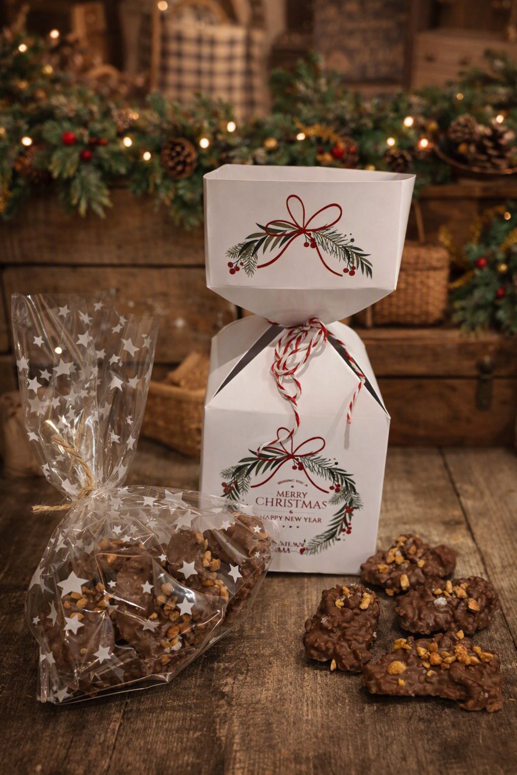 Belgian Chocolate Cluster Bites – Festive Gift Box