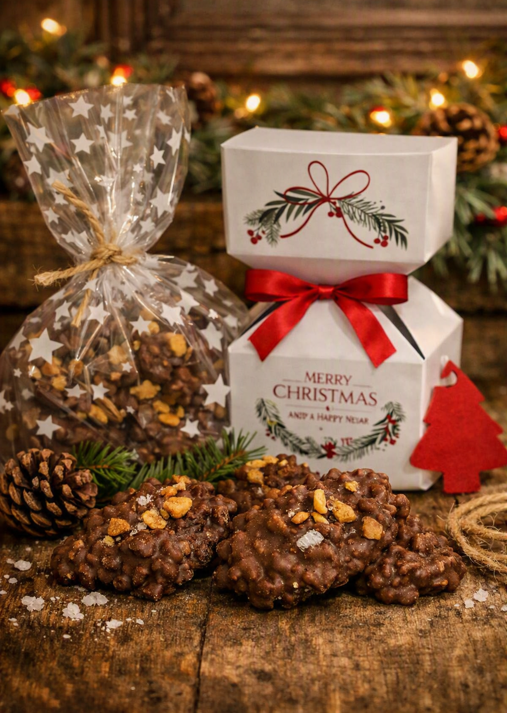 Belgian Chocolate Cluster Bites – Festive Gift Box