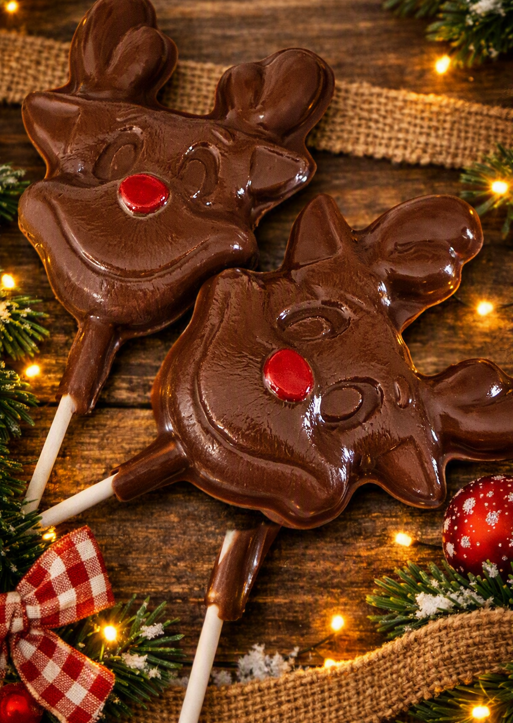 Rudolph The Red Nosed Reindeer Belgian Chocolate Lollipop