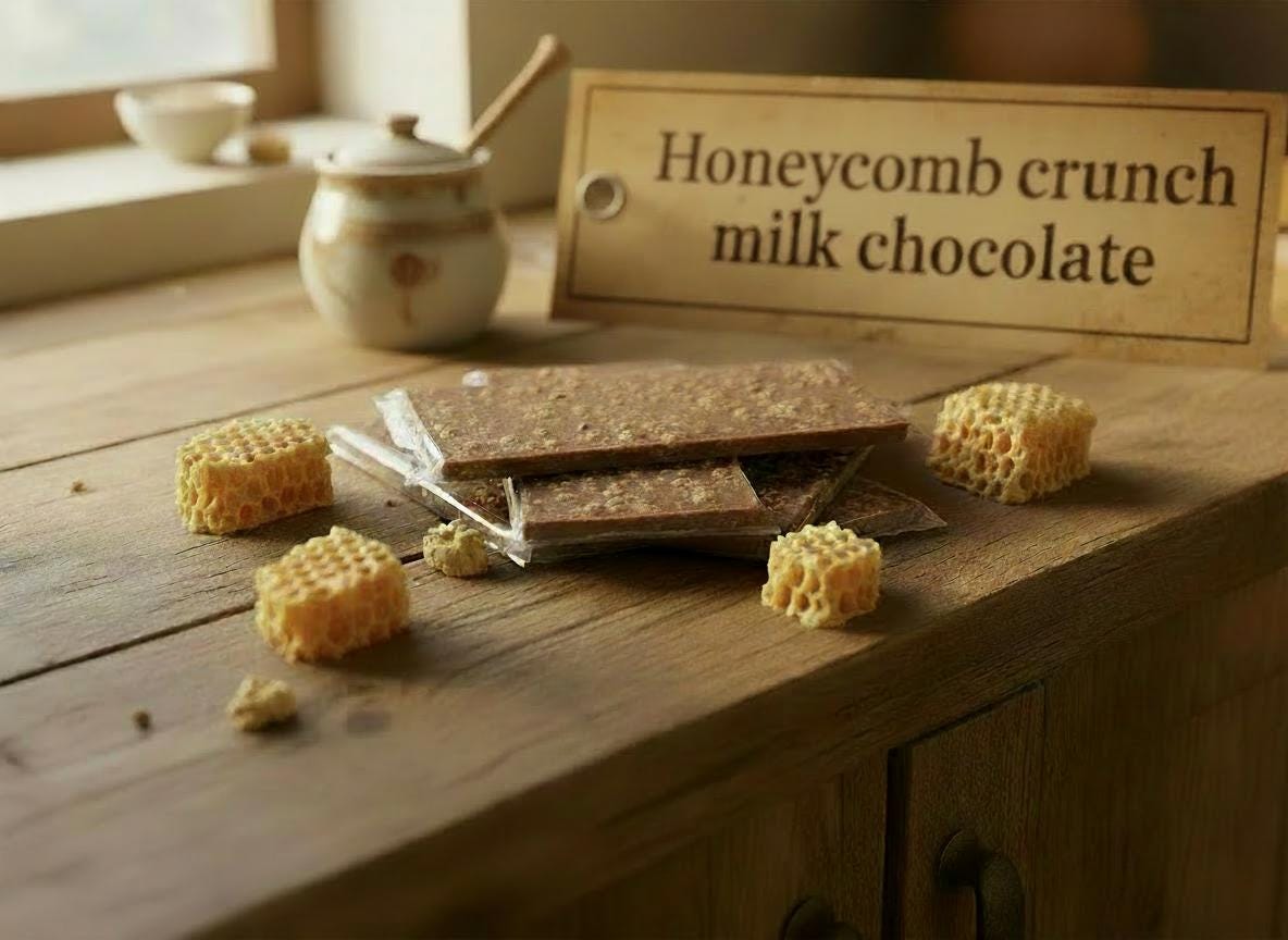 Handmade Belgian Chocolate Honeycomb Crunch.